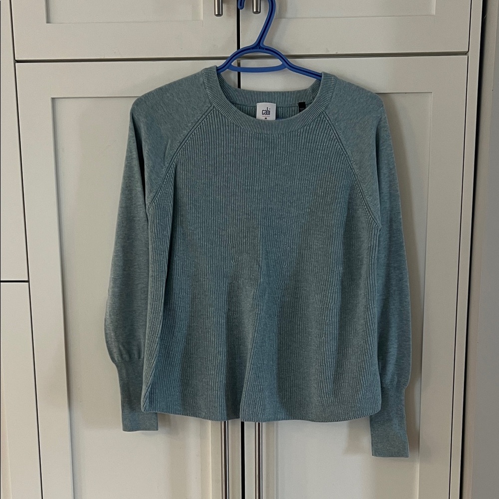 CAbi Textured Knit Sweater in Soft Blue